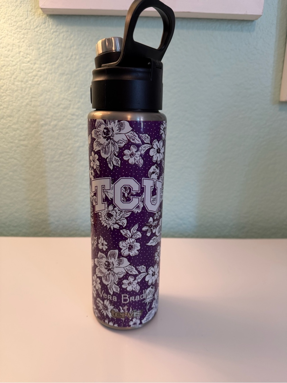 Terri’s x Vera Bradley Purple Floral TCU Stainless Water Bottle